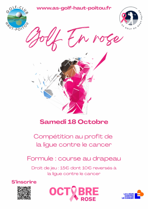 Affiche golf en rose