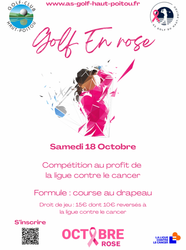 Affiche golf en rose