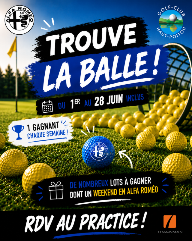 Trouvez la balle bleue au practice du 1er juin au 5 juillet